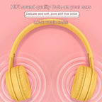 Y08 Hifi Sound Quality Macaron Bluetooth Headset, Supports Calling & TF Card & 3.5mm AUX — Yellow