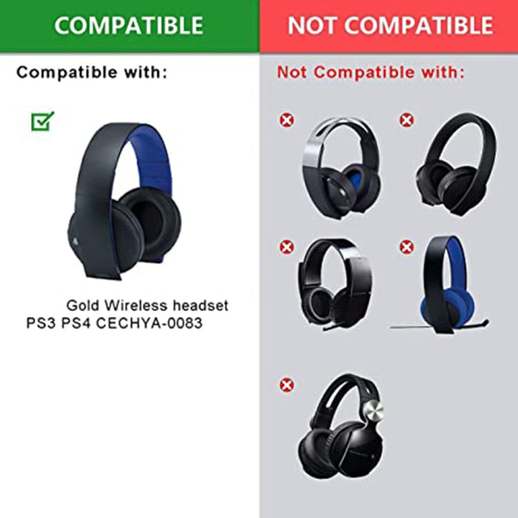 2pcs Soft Earmuff Headphone Jacket for Sony PS4 Gold Wireless Stereo Headset — view 6