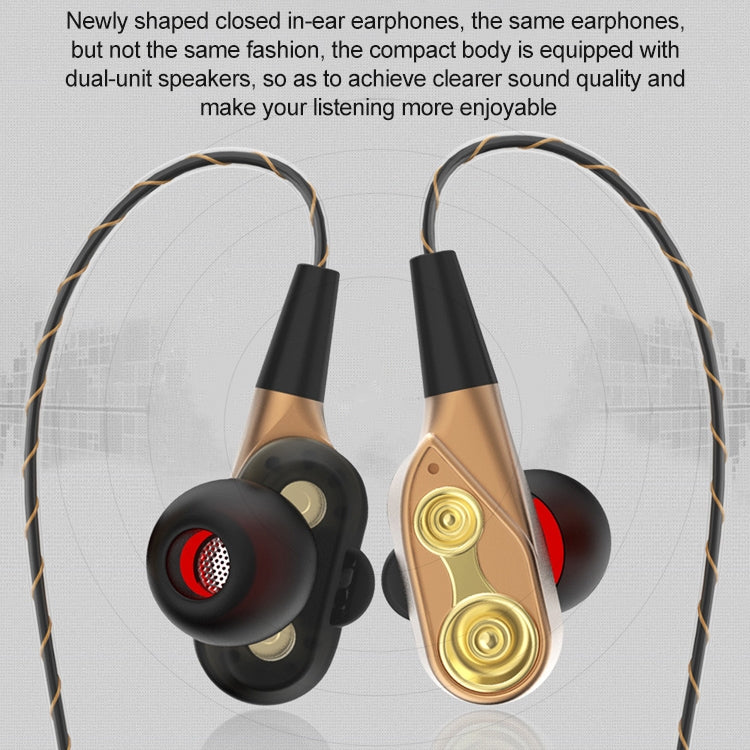 D12 1.2m Wired In Ear 3.5mm Interface Stereo Wire-Controlled HIFI Earphones Dual-motion Loop Running Game Music Headset With Packaging — view 5