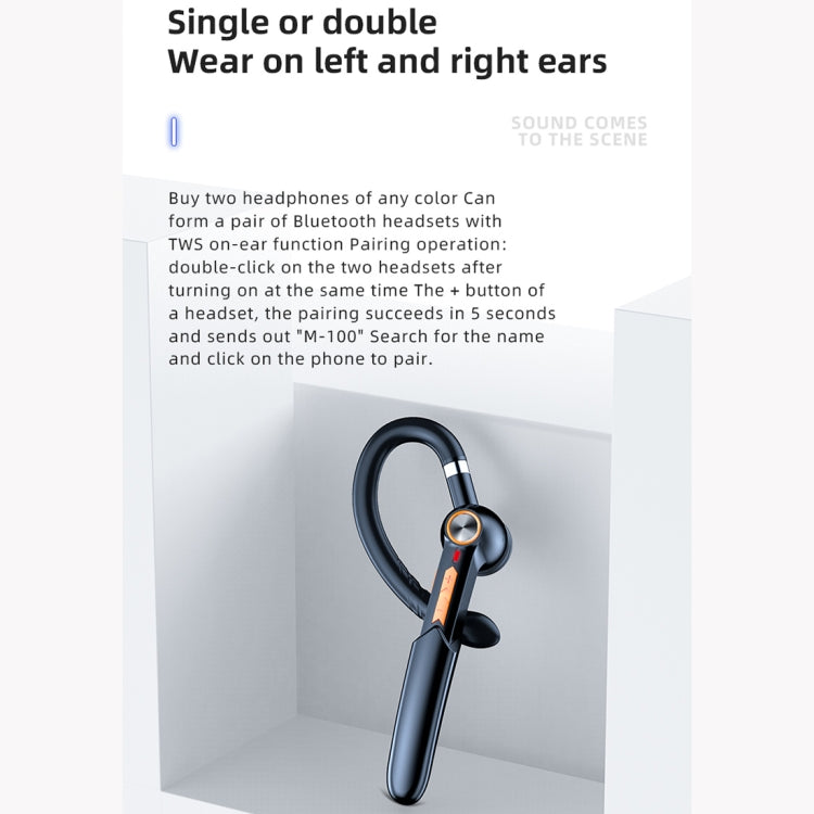 ME-100 TWS Business Rotating Universal True Stereo 5.0 Version Hanging Ear In-Ear Bluetooth Headset — view 13