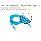3m 3A Woven Style Metal Head 8 Pin to USB Data / Charger Cable — view 5