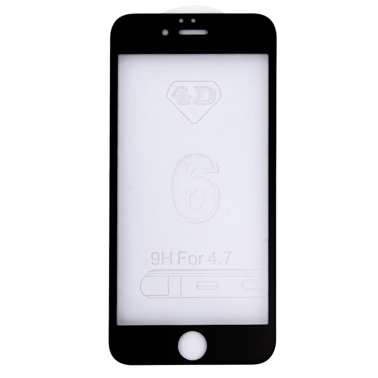 For iPhone 6 & 6s 0.26mm 9H Surface Hardness 4D Curverd Arc Explosion-proof HD Silk-screen Tempered Glass Full Screen Film