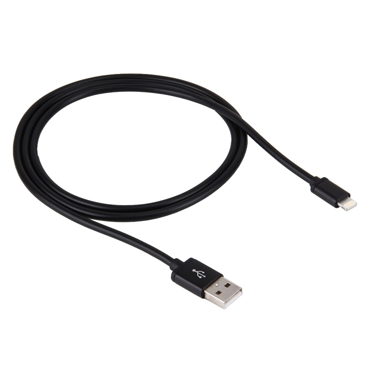 1m 3A 8 Pin to USB Data Sync Charging Cable for iPhone, iPad, Diameter: 4 cm — Black