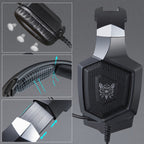 ONIKUMA K8 Over Ear Bass Stereo Surround Gaming Headphone with Microphone & LED Lights