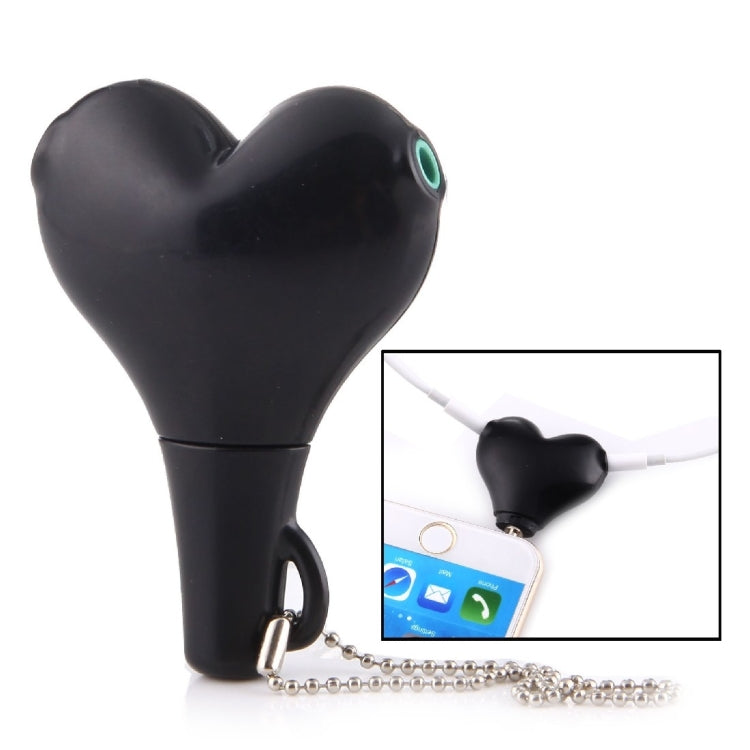 1 Male to 2 Females 3.5mm Jack Plug Multi-function Heart Shaped Earphone Audio Video Splitter Adapter with Key Chain for iPhone, iPad, iPod, Samsung, Xiaomi, HTC and Other 3.5 mm Audio Interface Electronic Digital Products