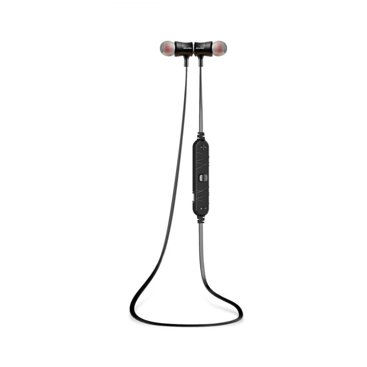AWEI A921BL Wireless Sport Magnetic Bluetooth Earphone with Wire Control + Mic — Black