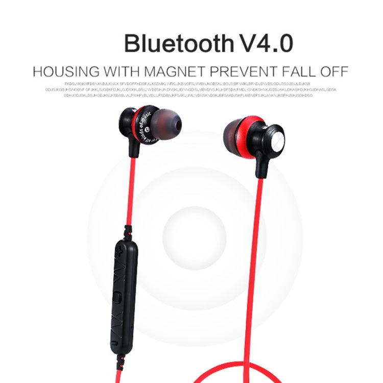 AWEI A980BL Wireless Sport Magnetic Bluetooth Earphone with Wire Control , Support Handfree Call — Black