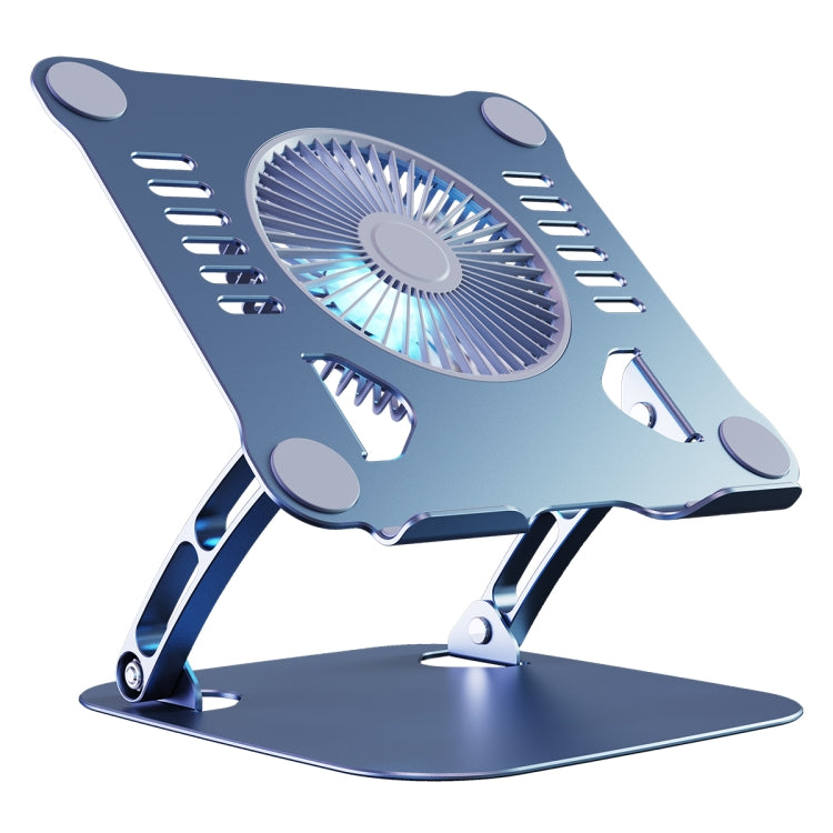 R-JUST HZ22 Dual-purpose Desktop Fan Aluminum Alloy Laptop Bracket with Light