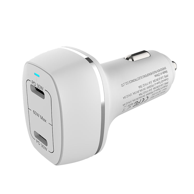 ACC-580 Dual Ports PD 60W Fast Charging Car Charger — Black
