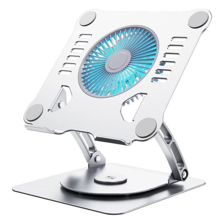 R- JUST HZ22-1 Rotating Dual-purpose Desktop Fan Aluminum Alloy Laptop Stand