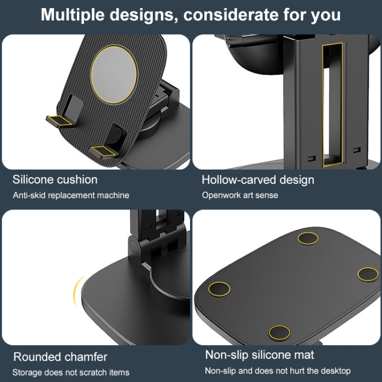 Foldable Rotating Desktop Phone Tablet Holder, FD5 B028