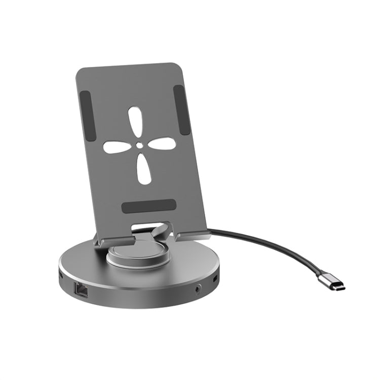 V269A 10 in 1 Type-C / USB-C PD Power 4K/60Hz Multiport HUB Expansion Dock Swivel Stand HDMI Dongle Docking Station