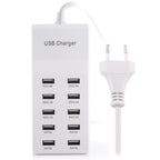 5V 2.4A / 2.1A / 1A 10-Port USB Charger Adapter, EU Plug — view 2