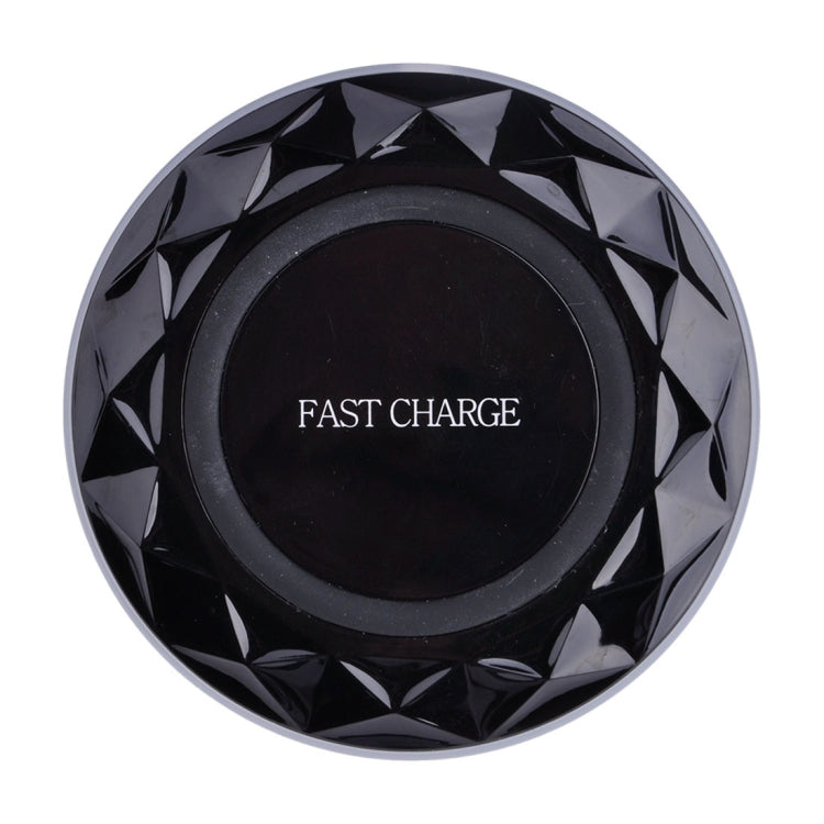 DC5V Input Diamond Qi Standard Fast Charging Wireless Charger, Cable Length: 1m — DC5V Black