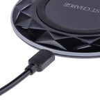 DC5V Input Diamond Qi Standard Fast Charging Wireless Charger, Cable Length: 1m — White