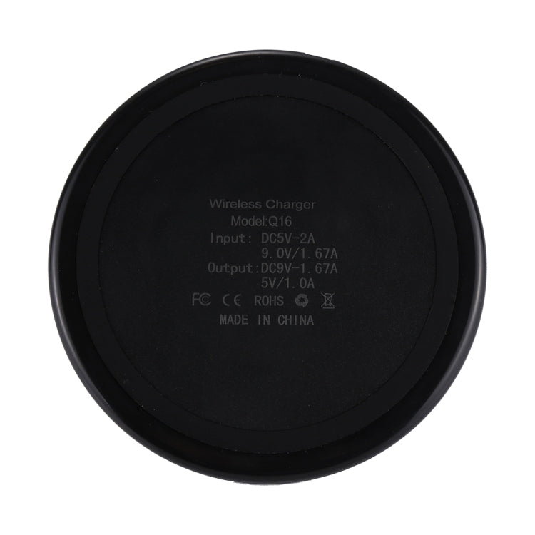 DC 9V 1.67A / 5V 1A Universal Round Shape Qi Standard Fast Wireless Charger with Indicator Light — view 3