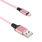 1m 2A USB to 8 Pin Nylon Weave Style Data Sync Charging Cable — 8 Pin Blue