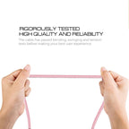 1m 2A USB to 8 Pin Nylon Weave Style Data Sync Charging Cable — 8 Pin Red