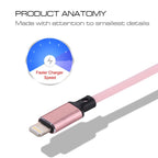 1m 2A USB to 8 Pin Nylon Weave Style Data Sync Charging Cable — 8 Pin White