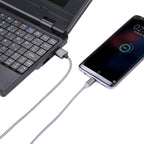 1.05m 8 Pin + Micro USB + USB-C / Type-C to USB Weave Data Sync Charging Cable with LED Indicator — view 7