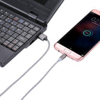 1.05m 8 Pin + Micro USB + USB-C / Type-C to USB Weave Data Sync Charging Cable with LED Indicator — view 8