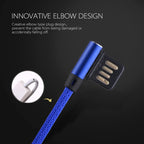 1m 2.4A Output USB to 8 Pin Double Elbow Design Nylon Weave Style Data Sync Charging Cable — 8 Pin Black