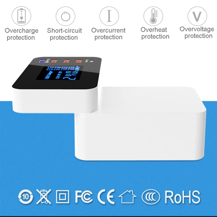 CDA33Q 40W QC 3.0 USB + 3 USB Ports + USB-C / Type-C Ports Multi-function Charger with LED Display, UK Plug — view 9