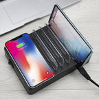 50W 6 USB Ports + 2 USB-C / Type-C Ports + Wireless Charging Multi-function Charger with LED Display & Detachable Bezel, AU Plug — view 12