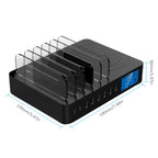 50W 6 USB Ports + 2 USB-C / Type-C Ports + Wireless Charging Multi-function Charger with LED Display & Detachable Bezel, AU Plug — view 3