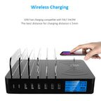 50W 6 USB Ports + 2 USB-C / Type-C Ports + Wireless Charging Multi-function Charger with LED Display & Detachable Bezel, AU Plug — view 4