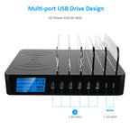 50W 6 USB Ports + 2 USB-C / Type-C Ports + Wireless Charging Multi-function Charger with LED Display & Detachable Bezel, AU Plug — view 6