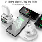 6 in 1 10W Qi Standard Wireless Charger Stand — White