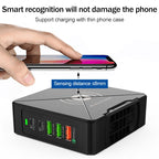 F88W 3 x USB + 2 x USB-C / Type-C Ports QC3.0 Desktop Charger with Wireless Charging Function — view 7