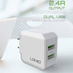 LDNIO A2201 2.4A Dual USB Charging Head Travel Direct Charge Mobile Phone Adapter Charger With Type-C Data Cable — view 5