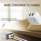 LDNIO A2201 2.4A Dual USB Charging Head Travel Direct Charge Mobile Phone Adapter Charger With Type-C Data Cable — view 7