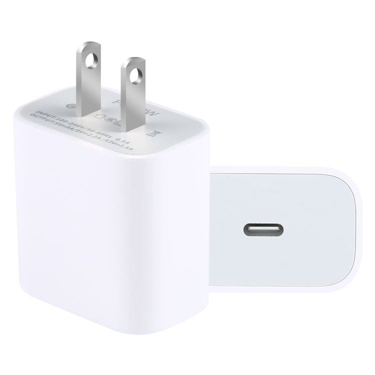 PD 20W Single USB-C / Type-C Interface Travel Charger, US Plug