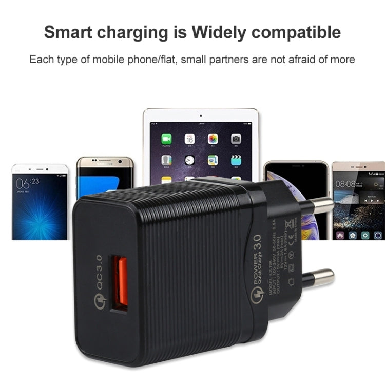 LZ-728 2 in 1 18W QC 3.0 USB Interface Travel Charger + USB to 8 Pin Data Cable Set, EU Plug, Cable Length: 1m — view 9