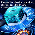 WK WP-U149 20W USB+USB-C/Type-C Dual Port Transparent Charger, Specifications: US Plug — view 4
