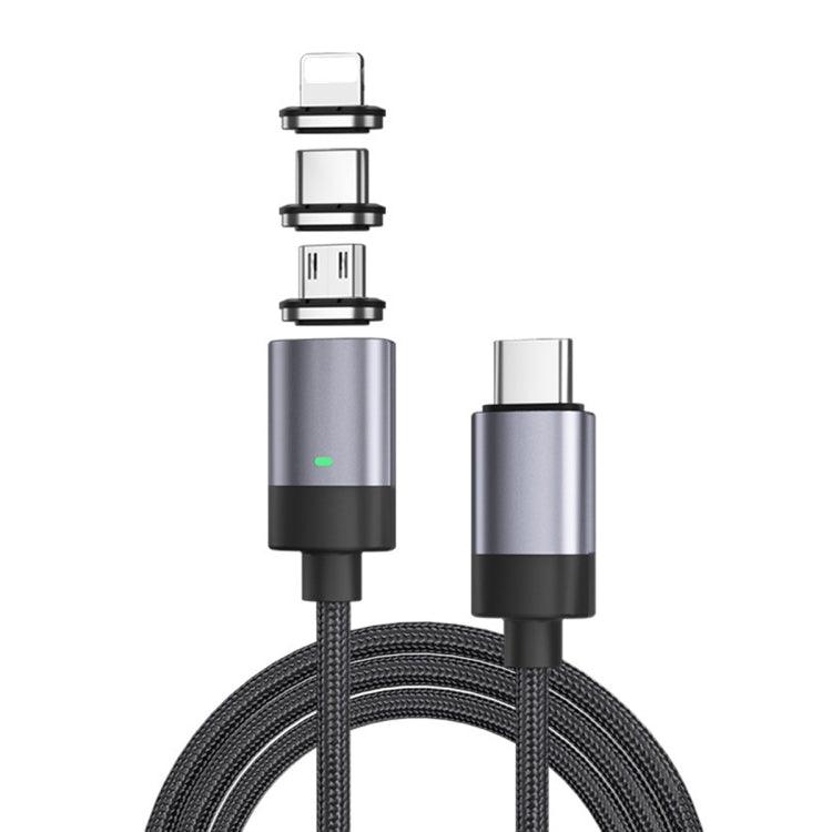 Fast Charging Magnetic Data Cable, Style: 1m Cable + 3 Magnetic Head, 3 in 1