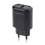 LZ-2117 18W QC3.0 3.1A USB Fast Charger, EU Plug — Black
