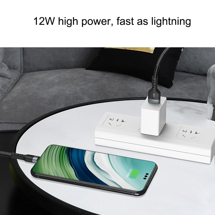 IVON CA88 12W 2.4A USB to Micro USB Nylon Braid Fast Charge Data Cable, Cable Length: 1m — view 3