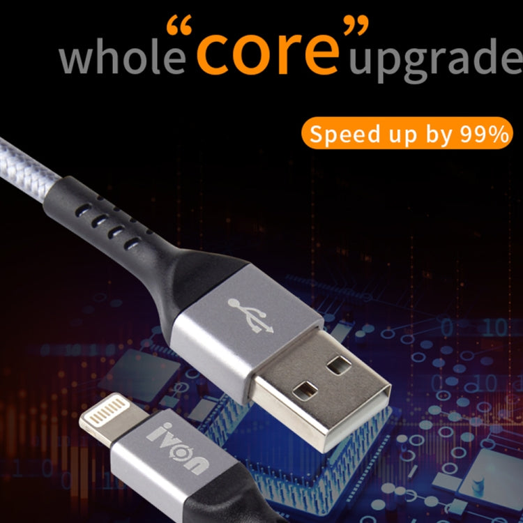 IVON CA89 2.1A USB to Micro USB Braid Fast Charge Data Cable, Cable Length: 1m