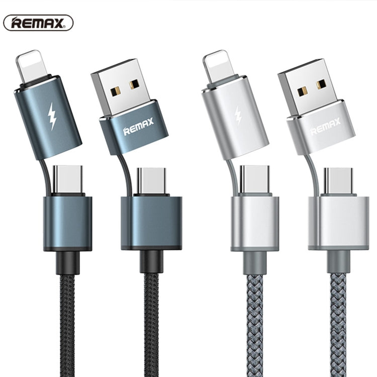 REMAX RC-020t 2.4A Aurora Series 4 in 1 8 Pin + USB +2 x Type-C Data Snyc Charging Cable, Cable Length: 1m — view 3