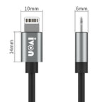 IVON CA73 2.4A Micro USB Fast Charging Data Cable, Length: 2m — Black