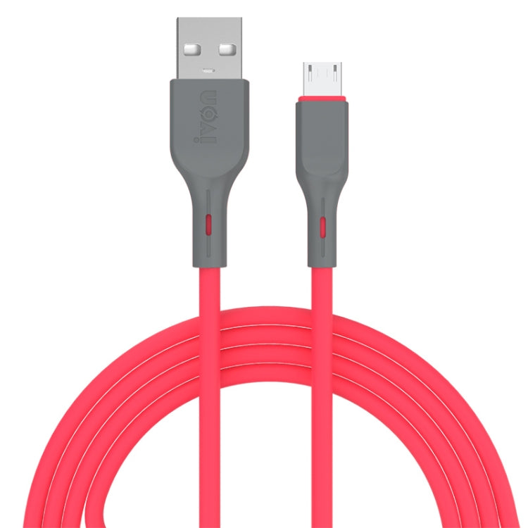 IVON CA78 2.4A Micro USB Fast Charging Data Cable, Length: 1m — Black