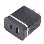 46-A2C2 20W PD + QC3.0 USB Multifunction Fast Charger, US Plug — US Plug