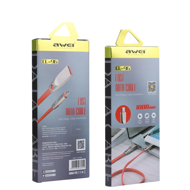 AWEI CL-96 USB to Micro USB Portable TPE + Aluminum Alloy Data Cable, 2A, Length: 1m