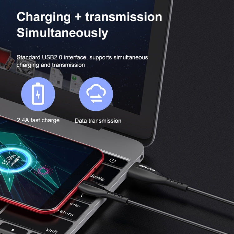 awei CL-115M 1m 2.4A USB to Micro USB Charging Cable — view 9