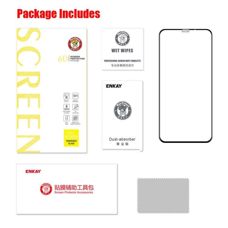 For iPhone XR ENKAY Hat-Prince 0.26mm 9H 6D Curved Full Screen Tempered Glass Film