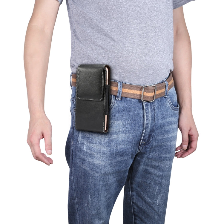 6.0 inch Universal Vertical Lambskin Texture Waist Bag for iPhone XS Max, Galaxy S10+, Huawei P30 Pro